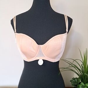 La Senza Air Lift Bra Size 34D Nude Shimmer Adjustable Lightly Padded NEW